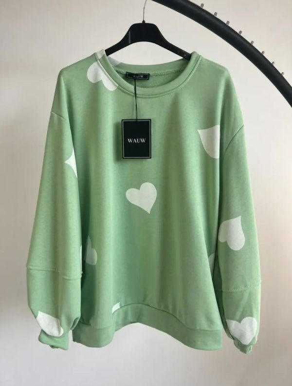 Sweater met hartjes groen