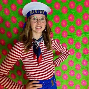 Dorusshirt wit met rode strepen, unisex maritiem shirt met lange mouwen, perfect voor het thema On the Love Boat