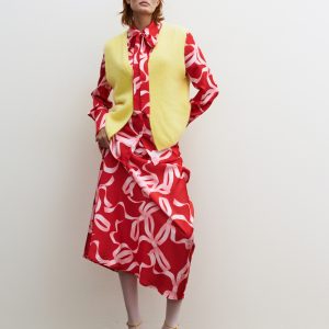 Gilet Giallo Lumina geel Italiaans gilet, universele maat, zachte alpaca mix, handwas aanbevolen.