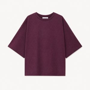 Basic Shirt Lumina met driekwartmouwen in zachte viscosemix verkrijgbaar in bordeaux en zwart.